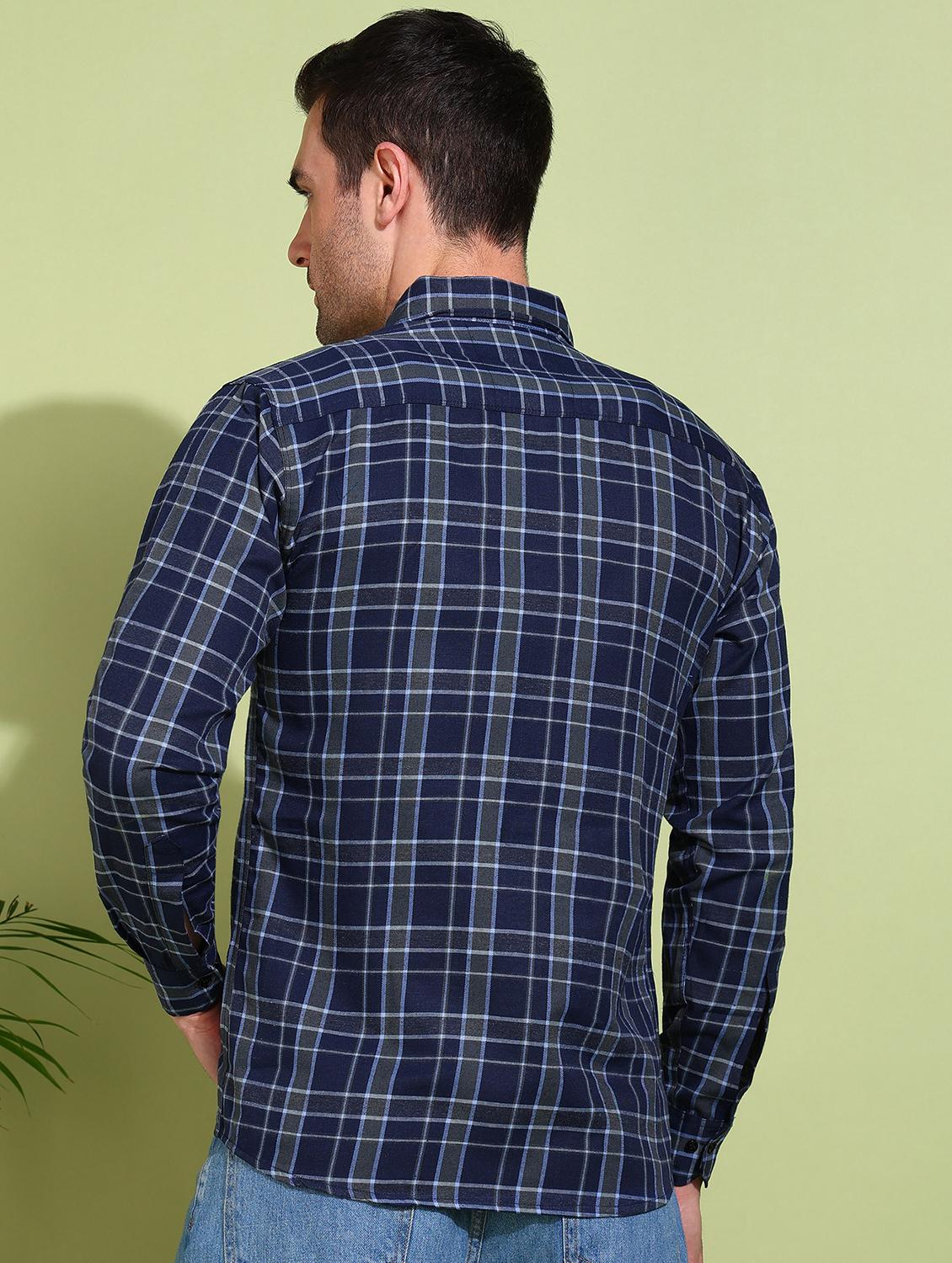 men checkered long sleeve regular fit casual shirt - 21750753 - Standard Image - 3