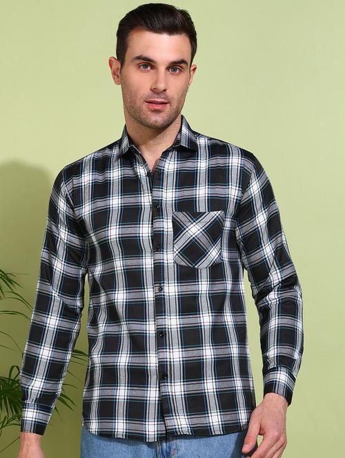 men checkered long sleeve regular fit casual shirt - 21750755 - Standard Image - 0