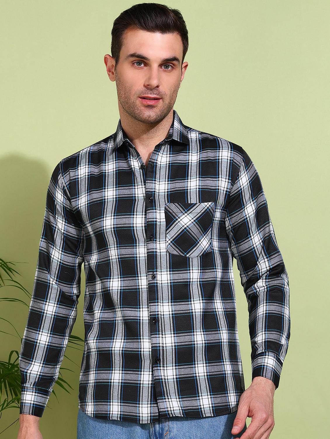 men checkered long sleeve regular fit casual shirt - 21750755 - Zoom Image - 0