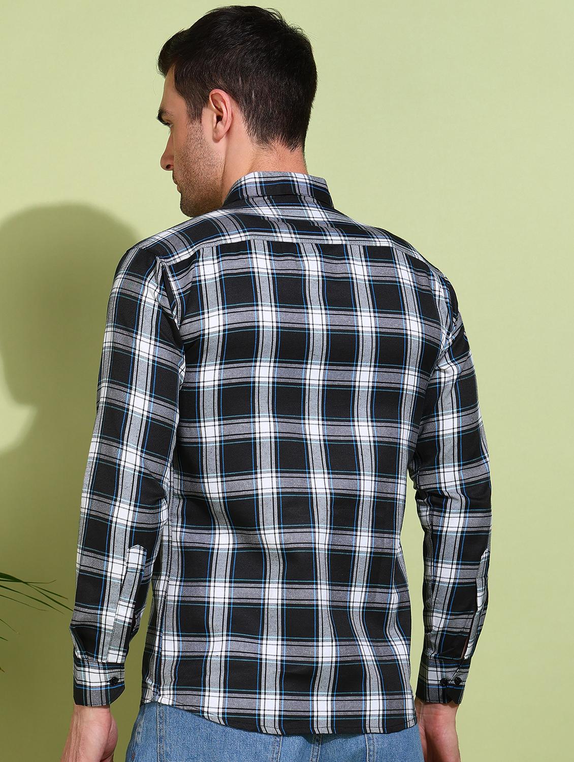 men checkered long sleeve regular fit casual shirt - 21750755 - Standard Image - 3