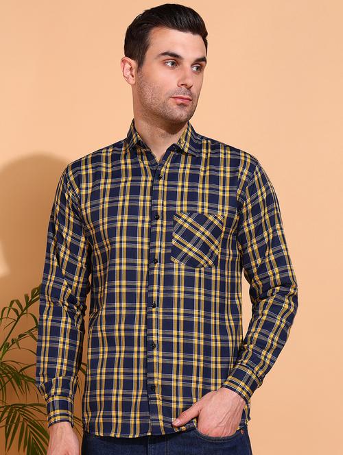 men checkered long sleeve regular fit casual shirt - 21750759 - Standard Image - 0