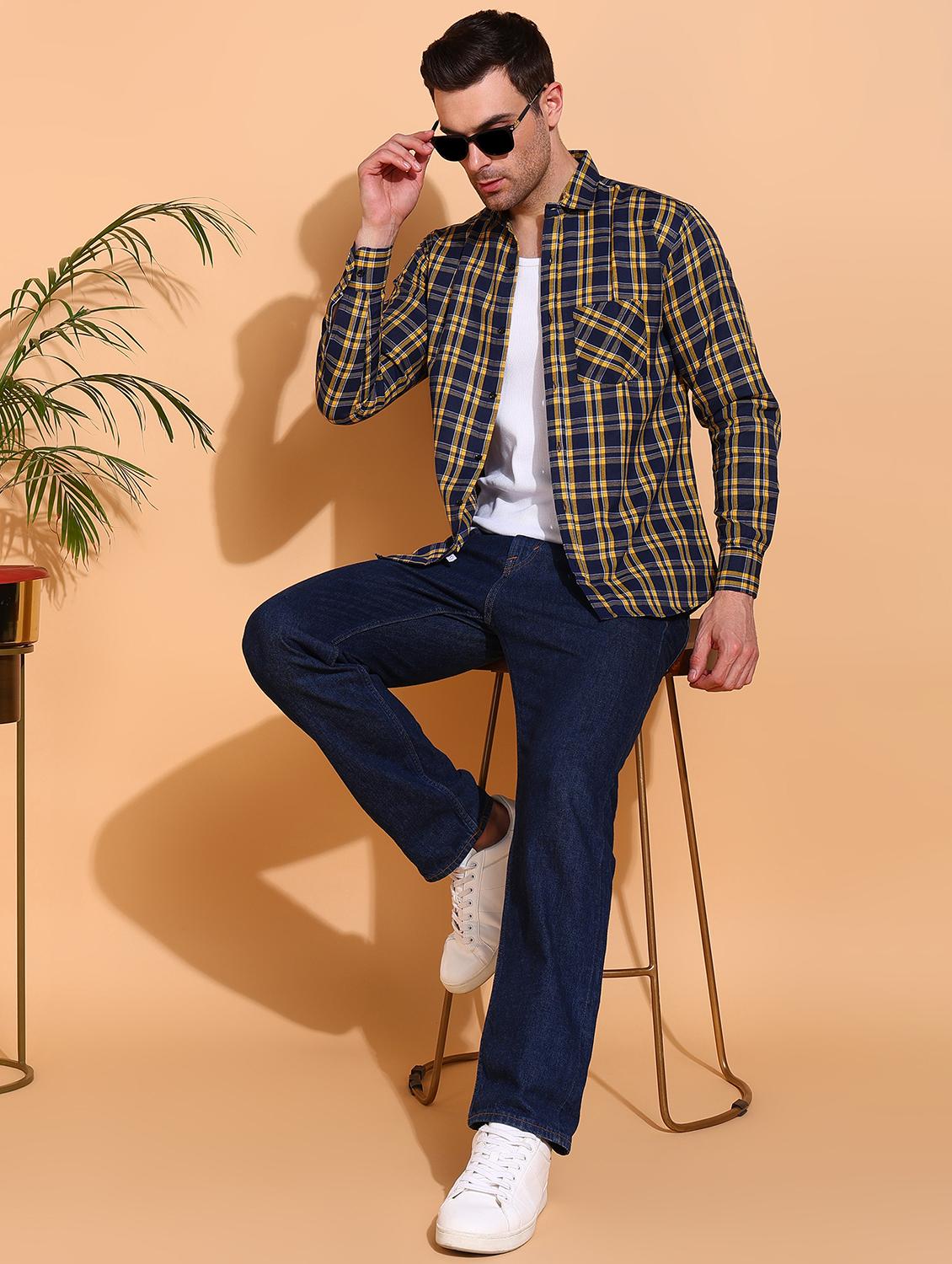 men checkered long sleeve regular fit casual shirt - 21750759 - Standard Image - 3