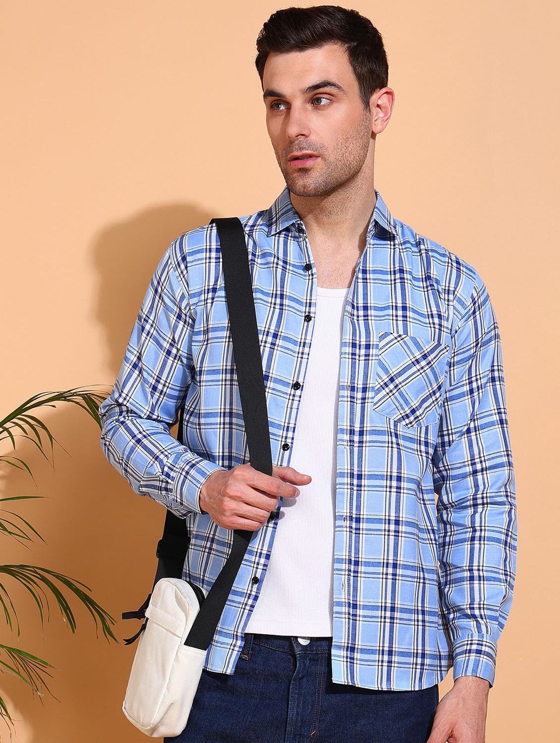 men checkered long sleeve regular fit casual shirt - 21750761 - Standard Image - 3