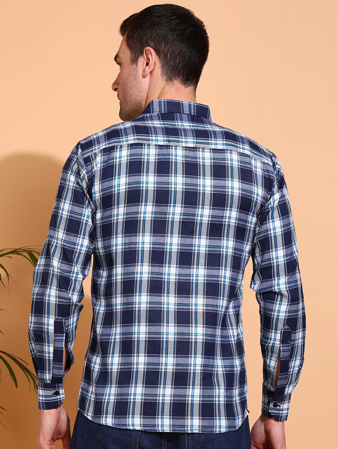 men checkered long sleeve regular fit casual shirt - 21750764 - Standard Image - 3