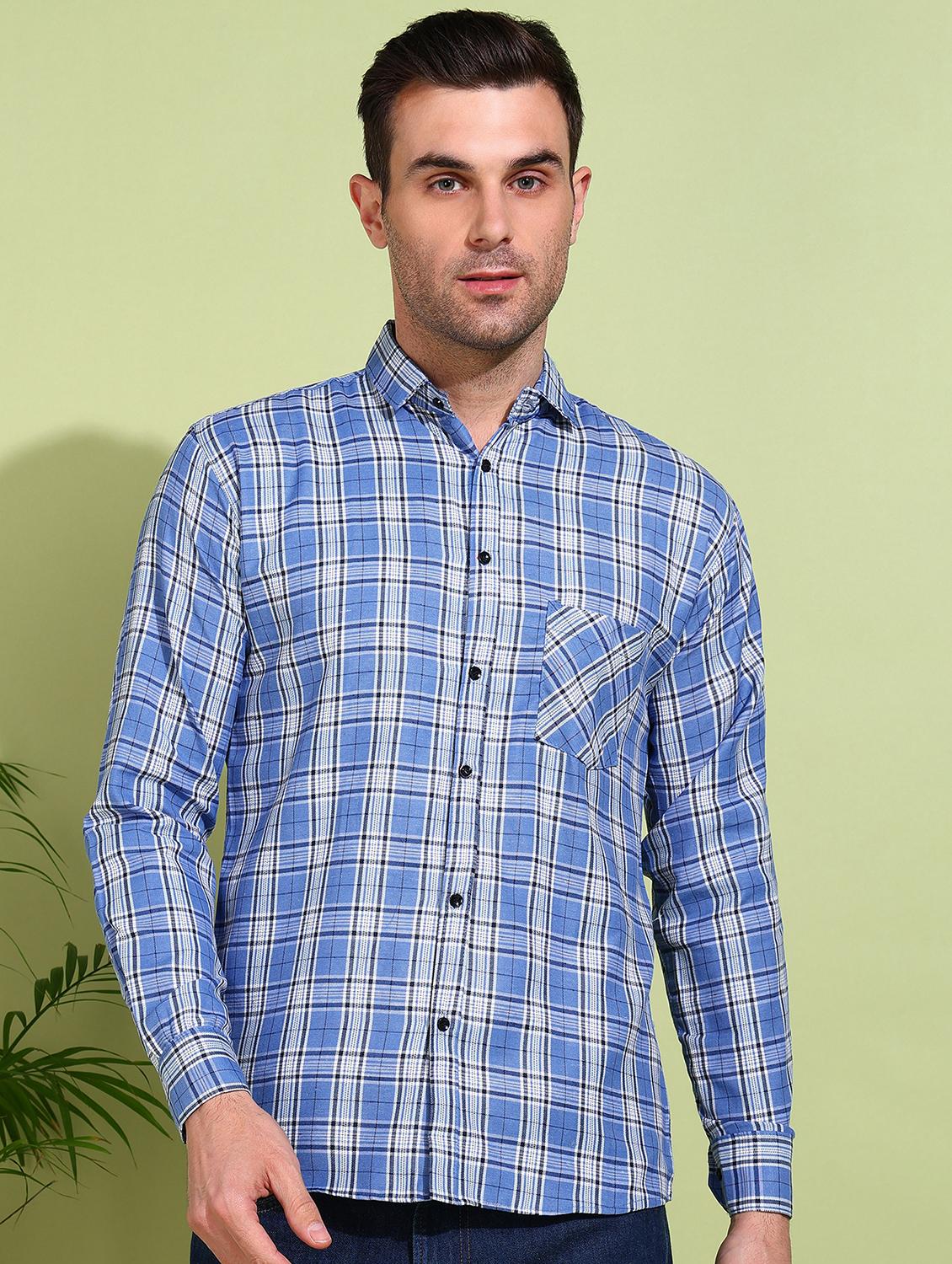 men checkered long sleeve regular fit casual shirt - 21750768 - Zoom Image - 0