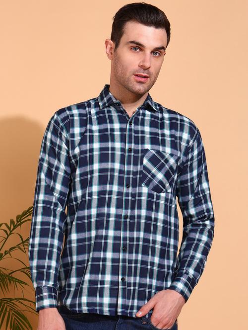 men checkered long sleeve regular fit casual shirt - 21750769 - Standard Image - 0