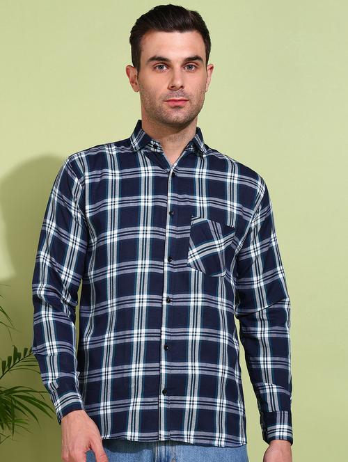 men checkered long sleeve regular fit casual shirt - 21750772 - Standard Image - 0