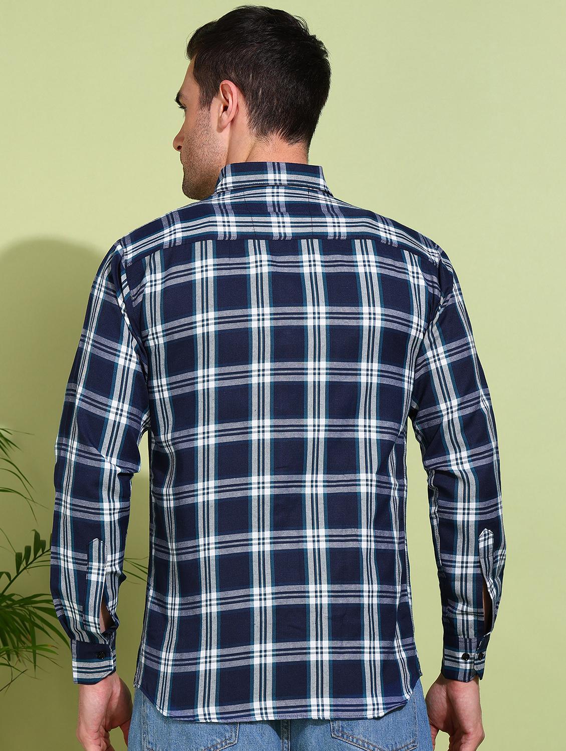 men checkered long sleeve regular fit casual shirt - 21750772 - Standard Image - 3