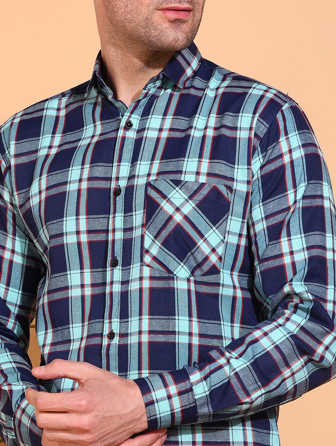 men checkered long sleeve regular fit casual shirt - 21750773 - Standard Image - 5