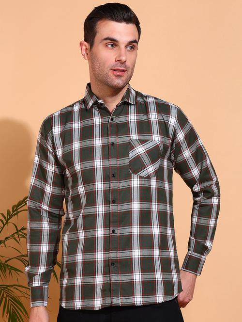 men checkered long sleeve regular fit casual shirt - 21750775 - Standard Image - 0