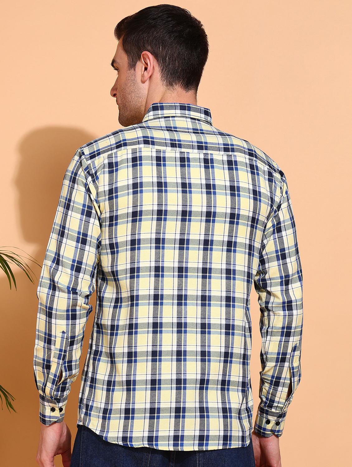 men checkered long sleeve regular fit casual shirt - 21750777 - Standard Image - 3