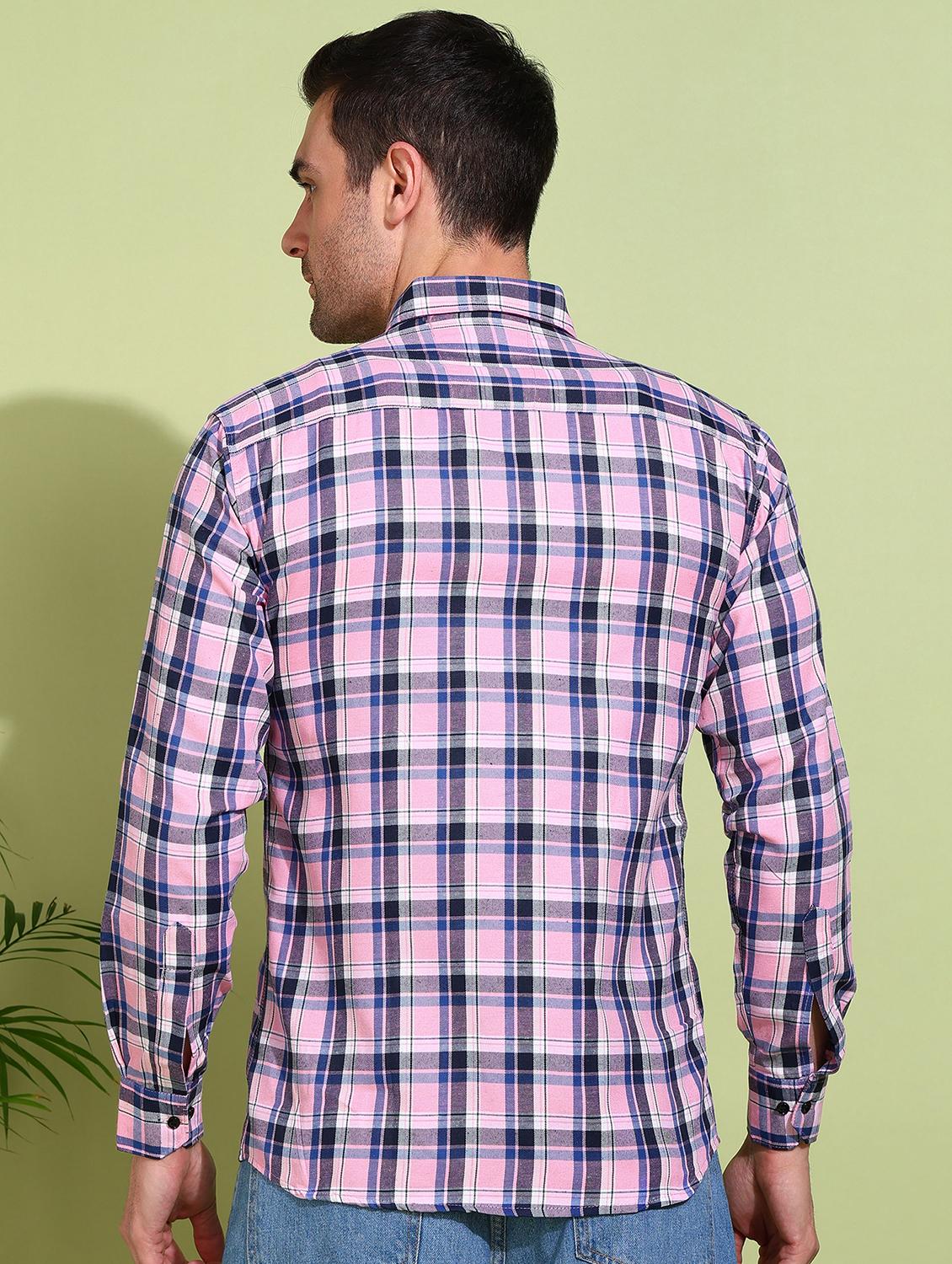 men checkered long sleeve regular fit casual shirt - 21750780 - Standard Image - 3