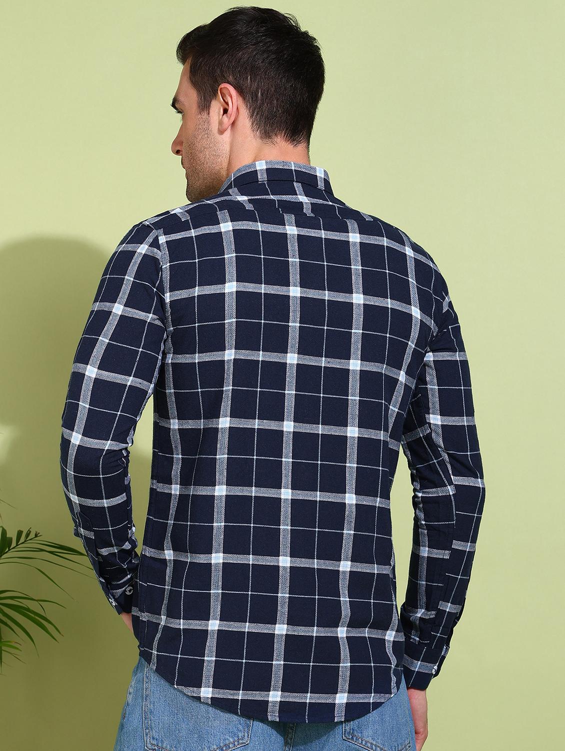 men checkered long sleeve regular fit casual shirt - 21750788 - Standard Image - 3
