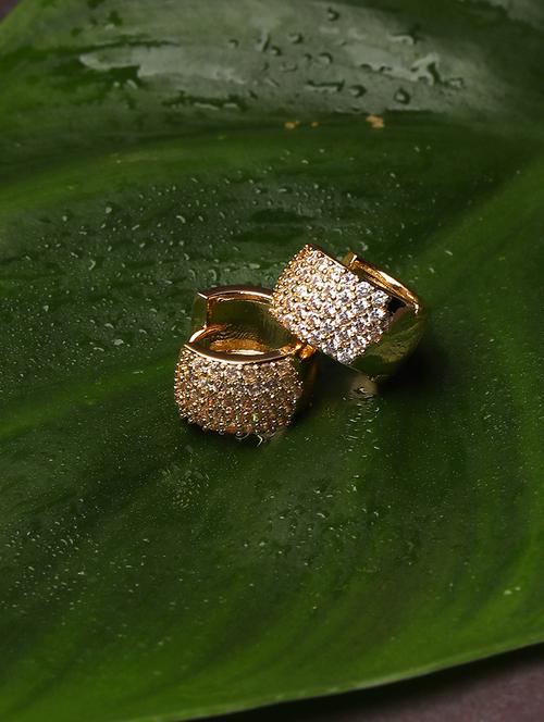 women stone studded hoop earrings - 21750801 - Standard Image - 0