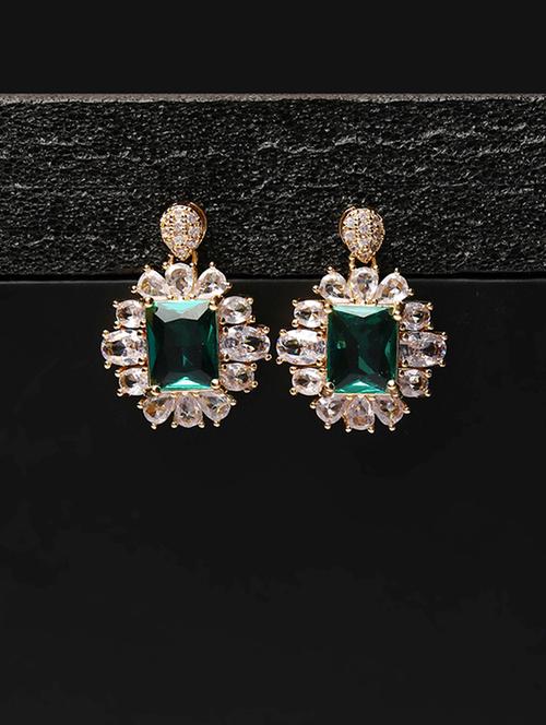 women stone studded hoop earrings - 21750809 - Standard Image - 0
