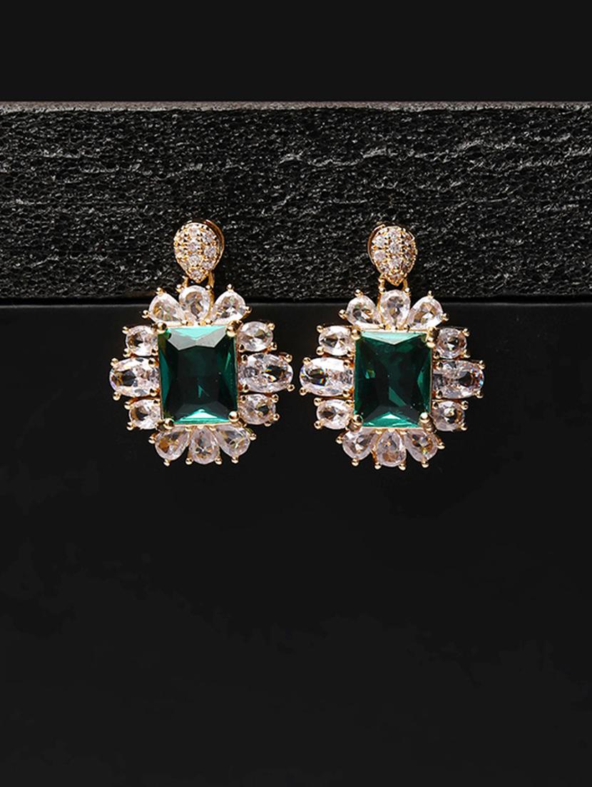 women stone studded hoop earrings - 21750809 - Zoom Image - 0
