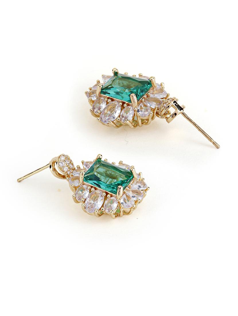 women stone studded hoop earrings - 21750809 - Standard Image - 3