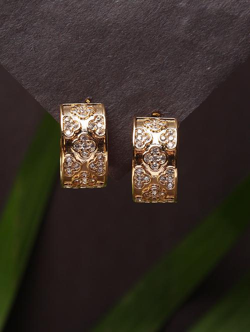 women stone studded hoop earrings - 21750810 - Standard Image - 0