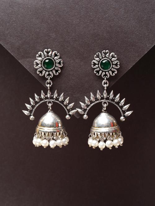 women oxidized jhumka earrings - 21750812 -  Standard Image - 0
