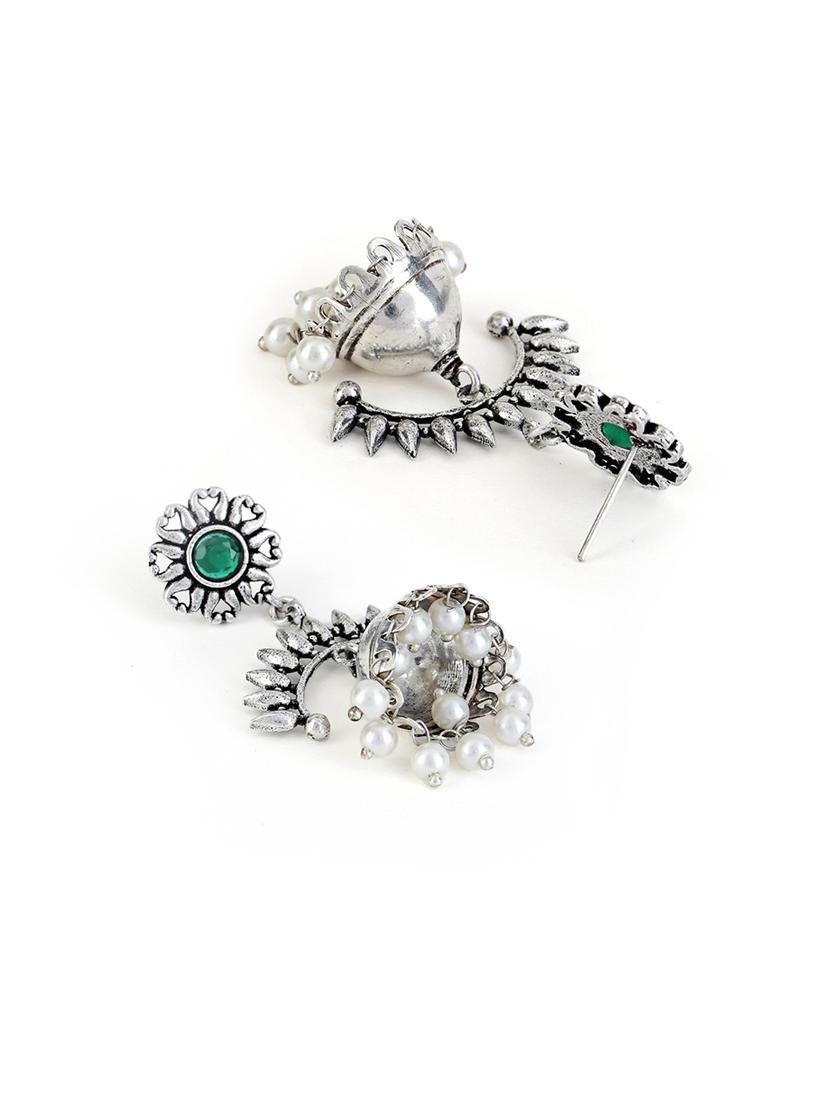 women oxidized jhumka earrings - 21750812 - Standard Image - 3