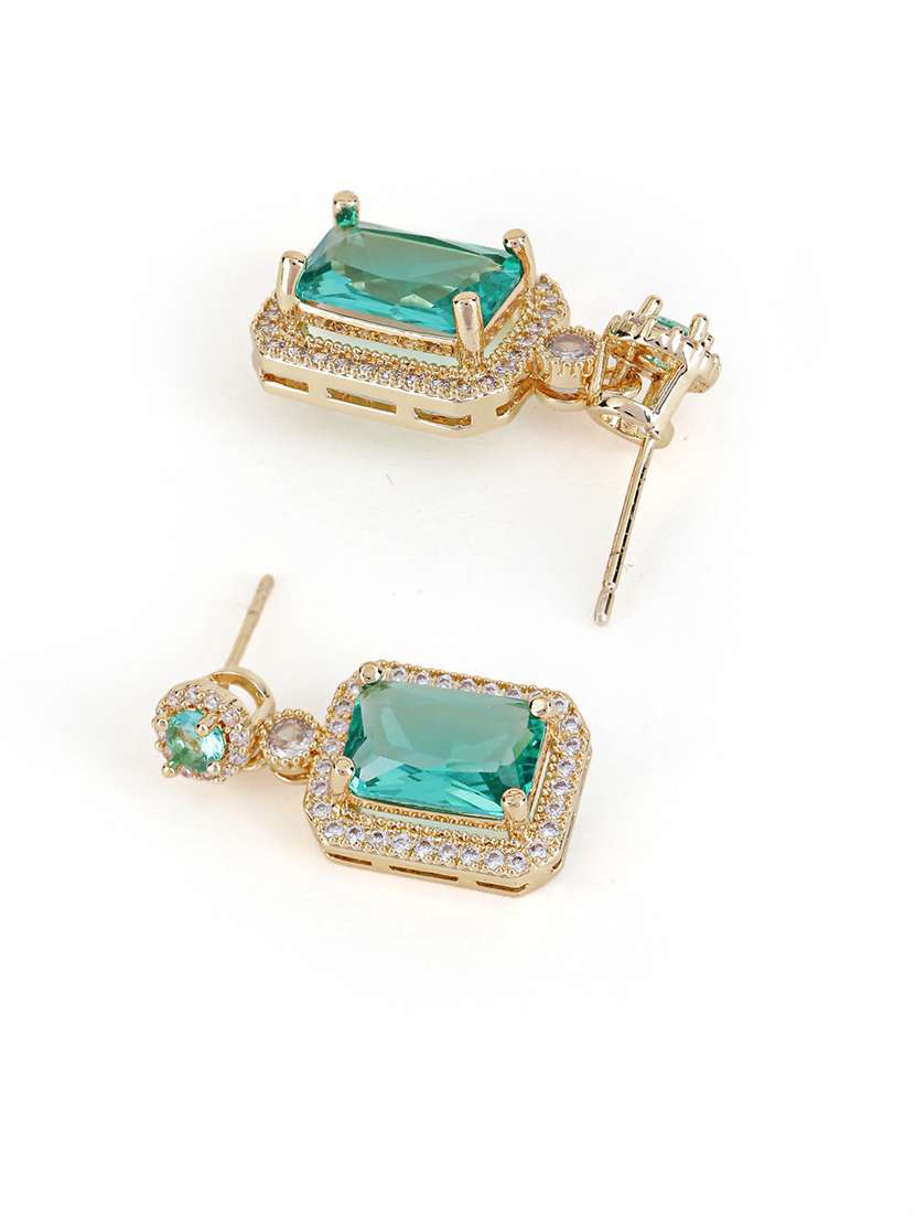 women stone studded drop earrings - 21750831 -  Standard Image - 3