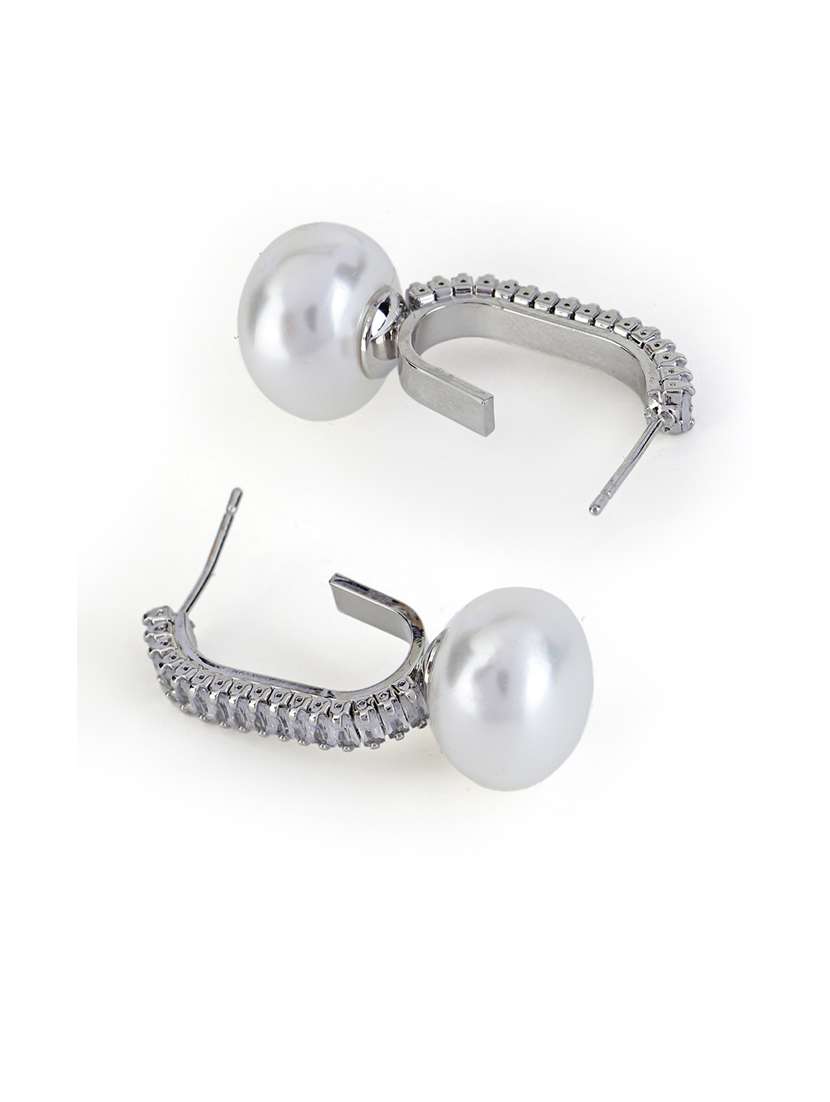women stone studded drop earrings - 21750833 -  Standard Image - 3