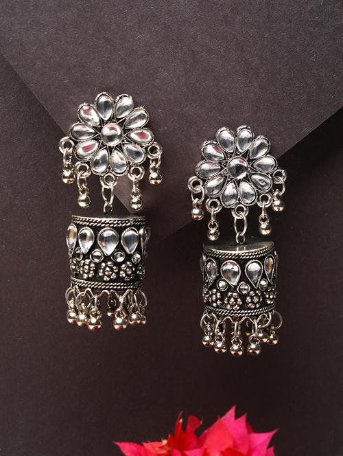 women oxidized jhumka earrings - 21750838 -  Standard Image - 0