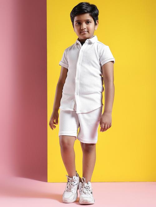 boys printed short sleeves shirt and shorts set - 21750849 - Standard Image - 0