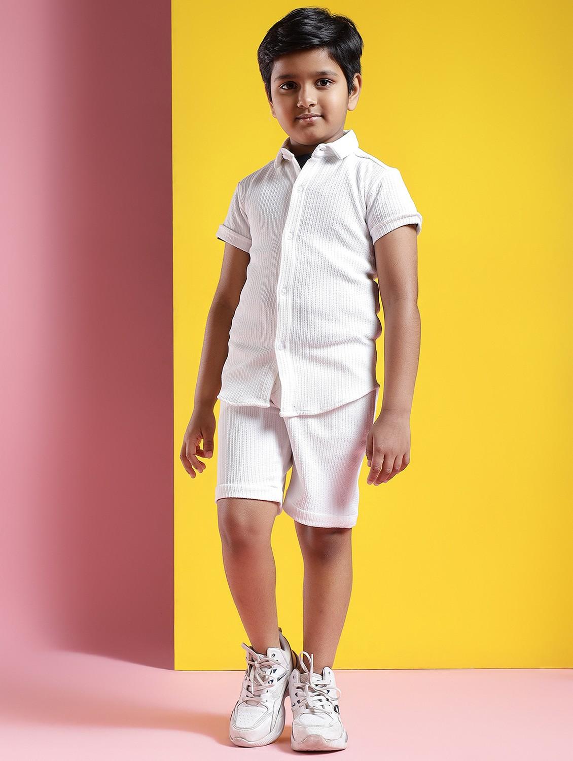 boys printed short sleeves shirt and shorts set - 21750849 - Zoom Image - 0