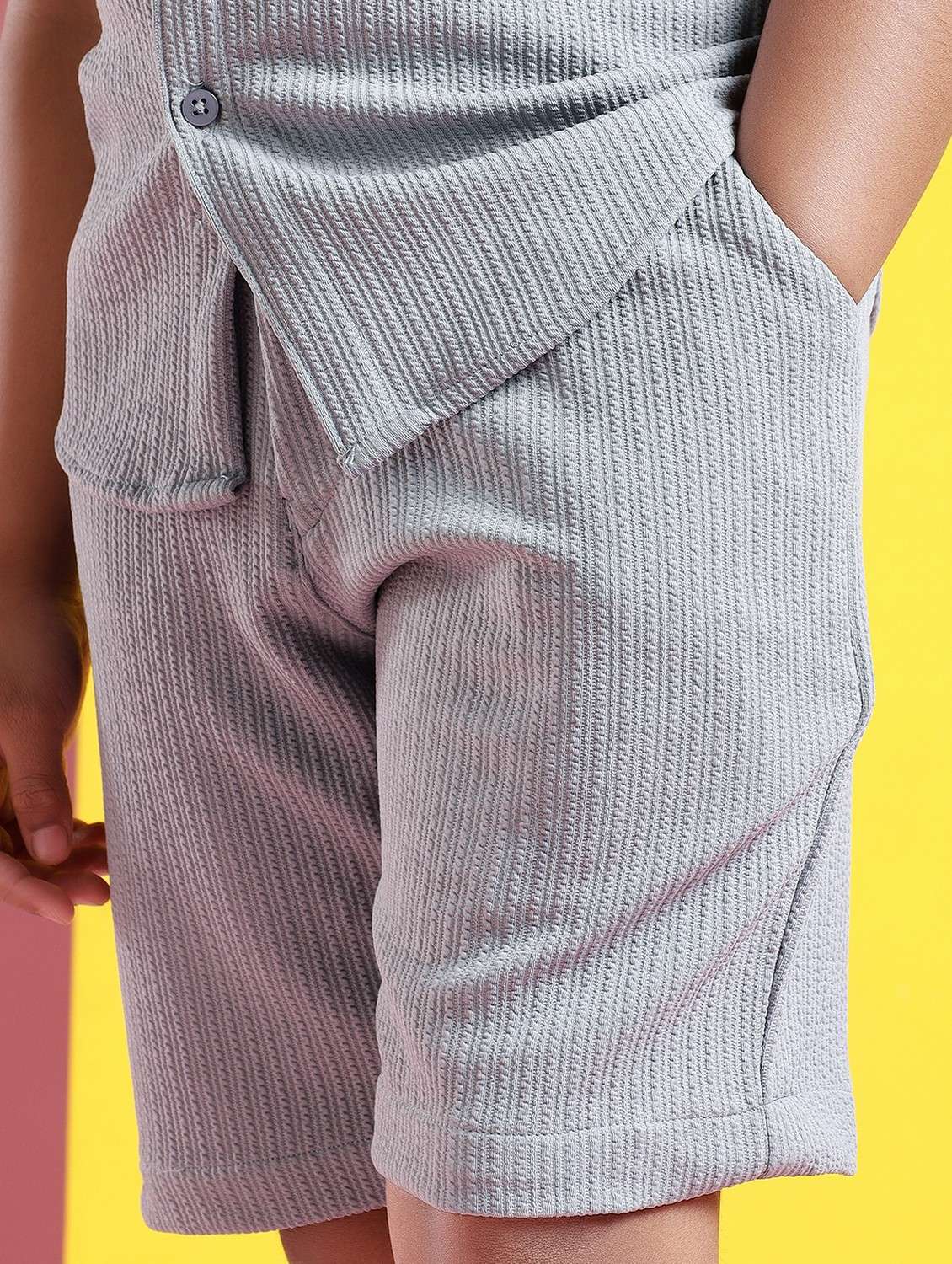 boys solid short sleeves co-ords set - 21750858 -  Standard Image - 3