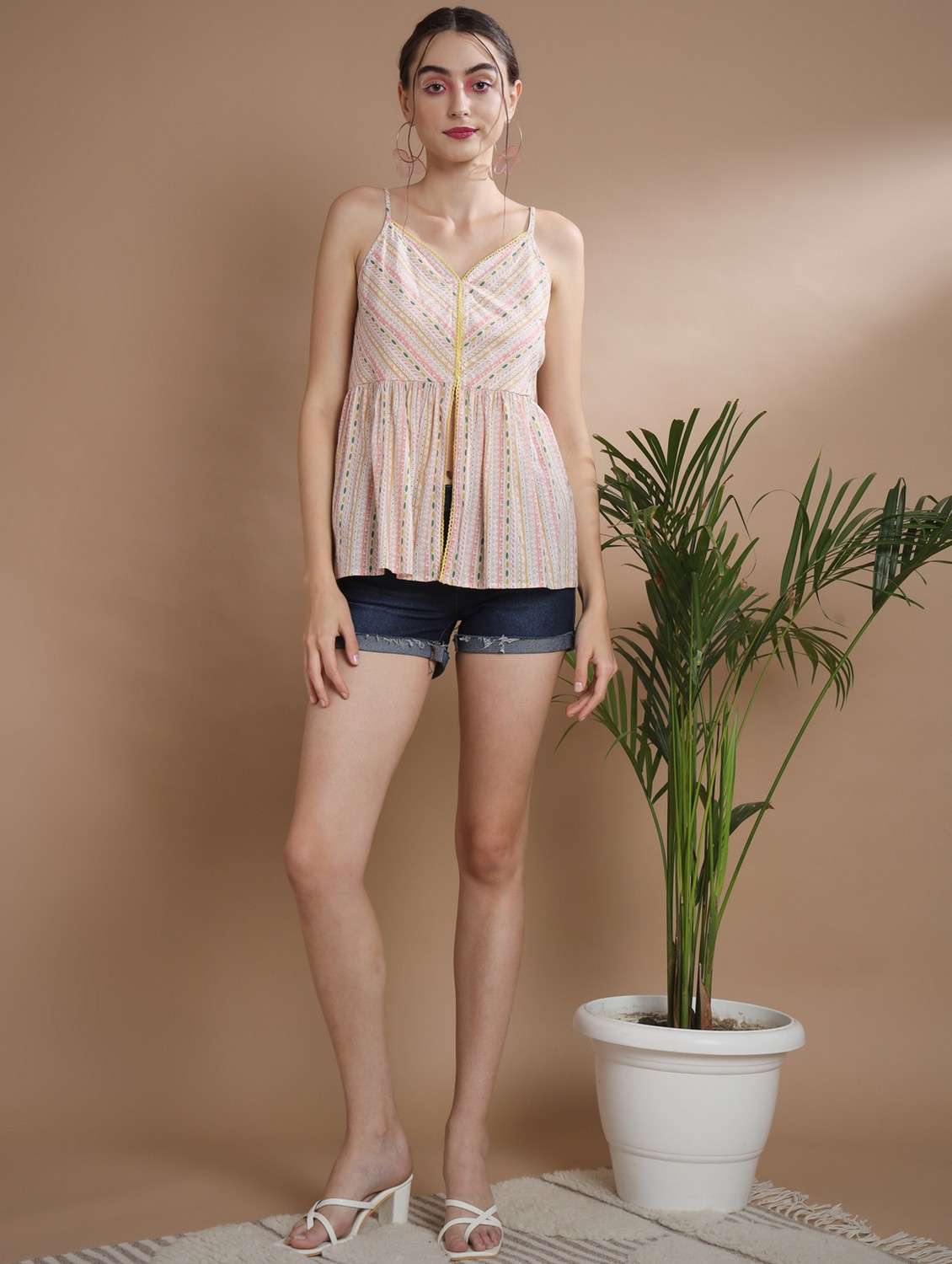 women multi color printed sweetheart neck top - 21750972 -  Standard Image - 3