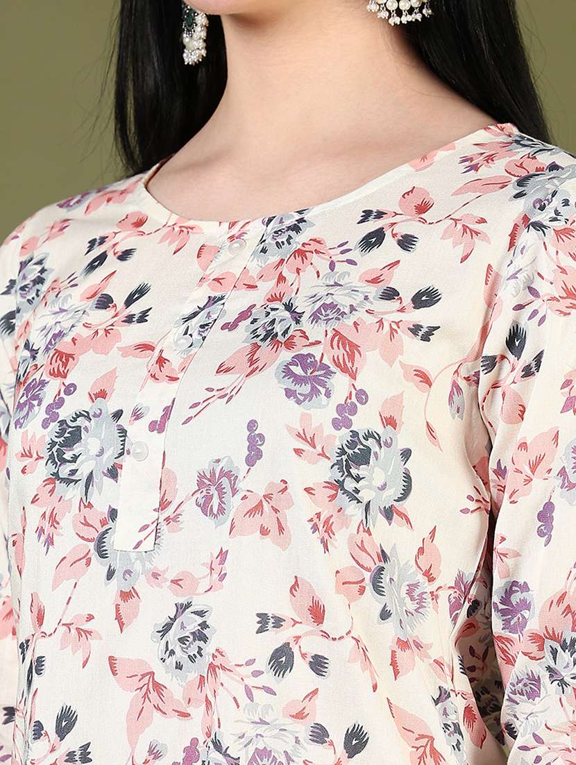 off white rayon straight kurta - 21753383 -  Standard Image - 5