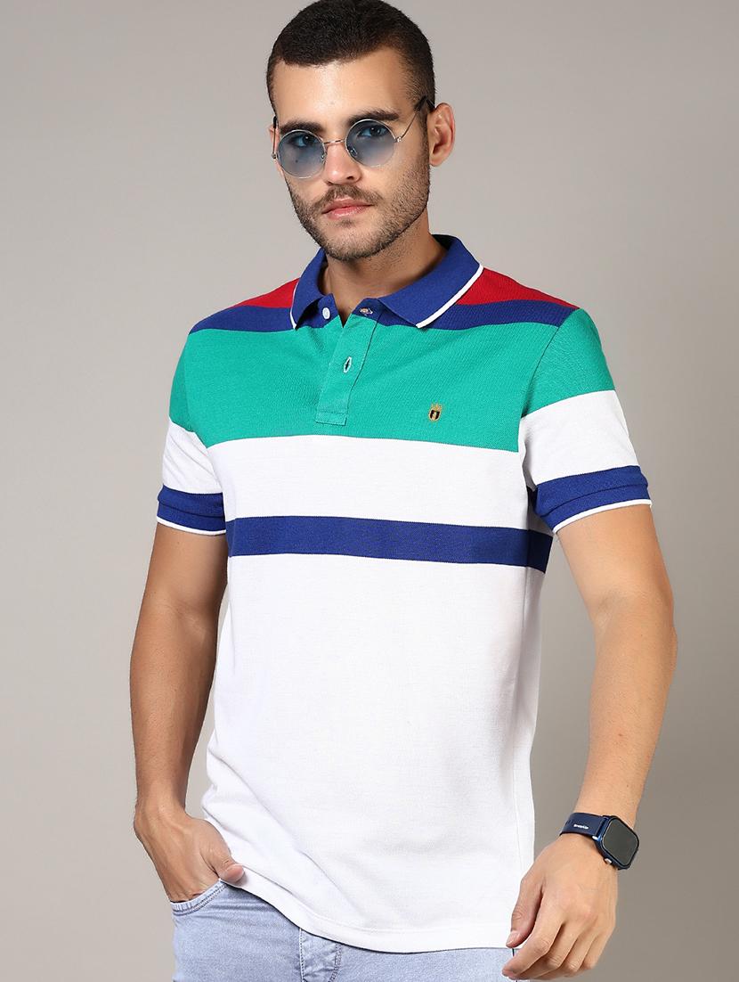 men striped short sleeve regular fit polo t-shirt - 21753391 - Zoom Image - 0