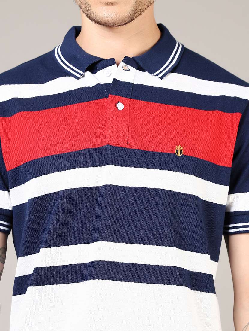 men striped short sleeve regular fit polo t-shirt - 21753392 -  Standard Image - 3