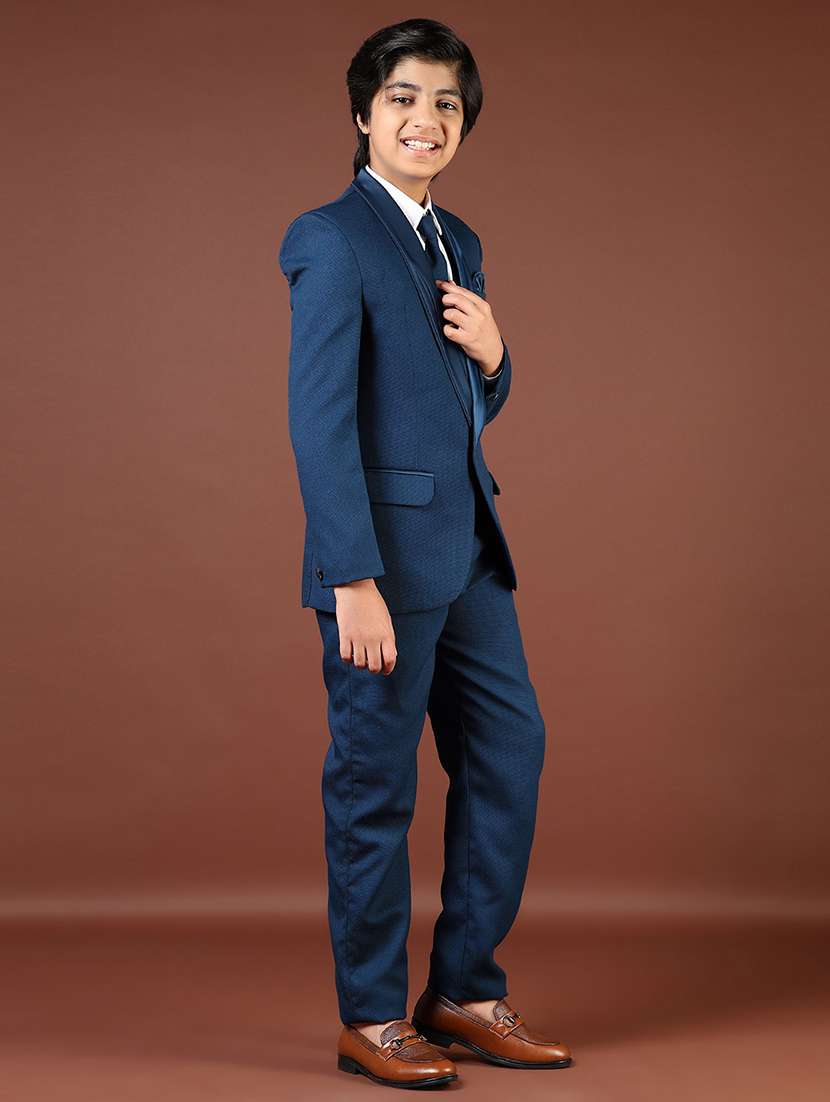 boys solid shirt and trouser with blazer - 21753438 -  Standard Image - 3