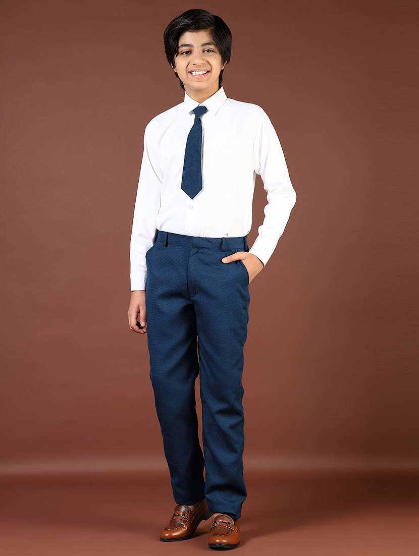 boys solid shirt and trouser with blazer - 21753438 -  Standard Image - 5