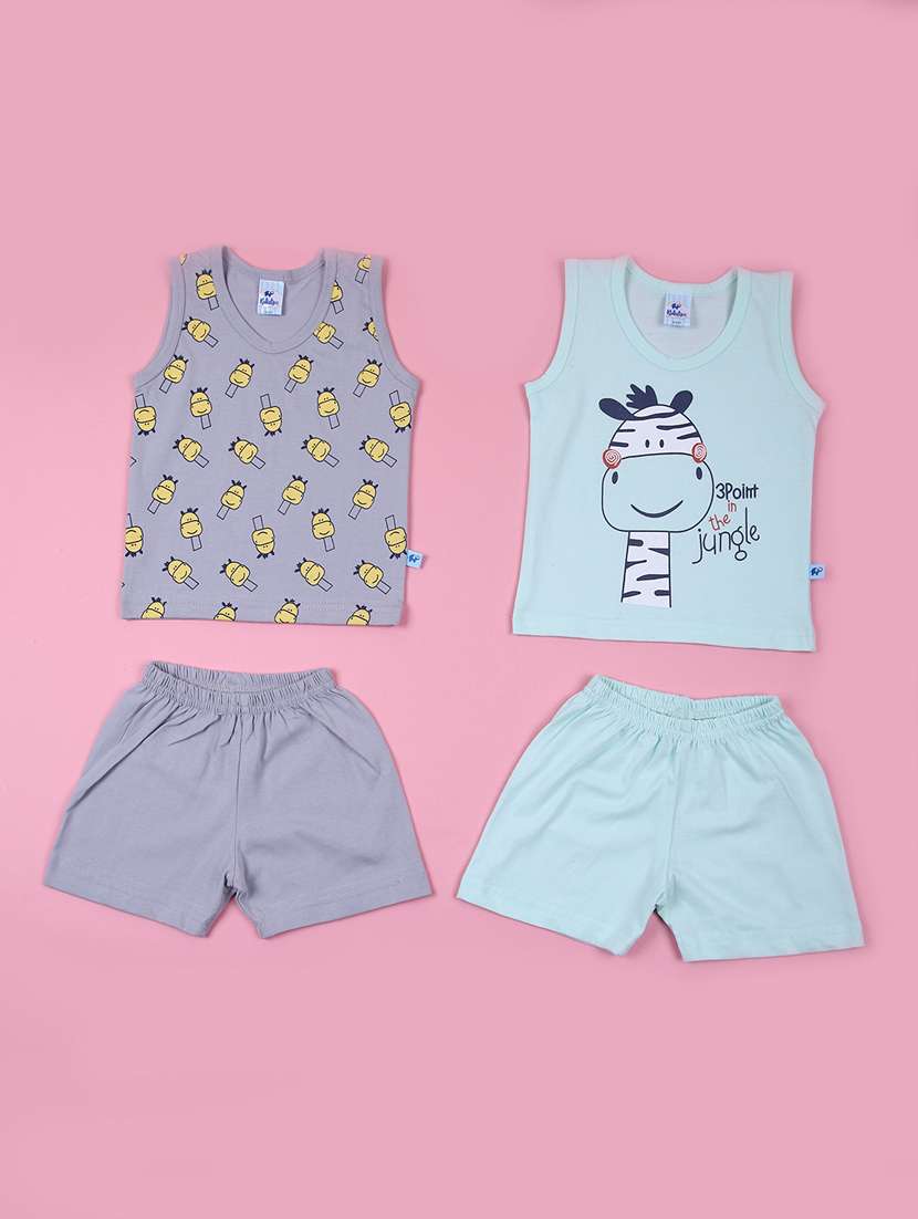 kids pack of 2 printed twin sets 