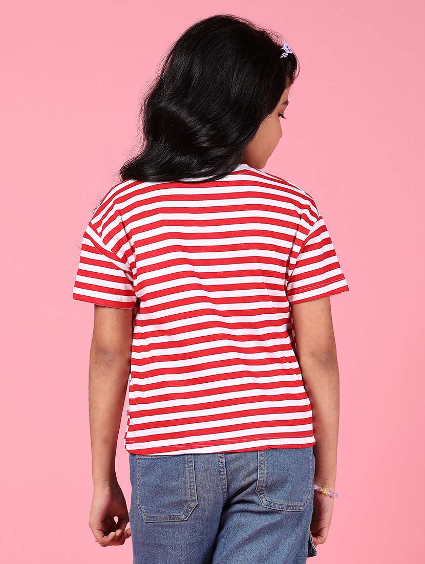 girls striped round neck short sleeves tee - 21753567 -  Standard Image - 3