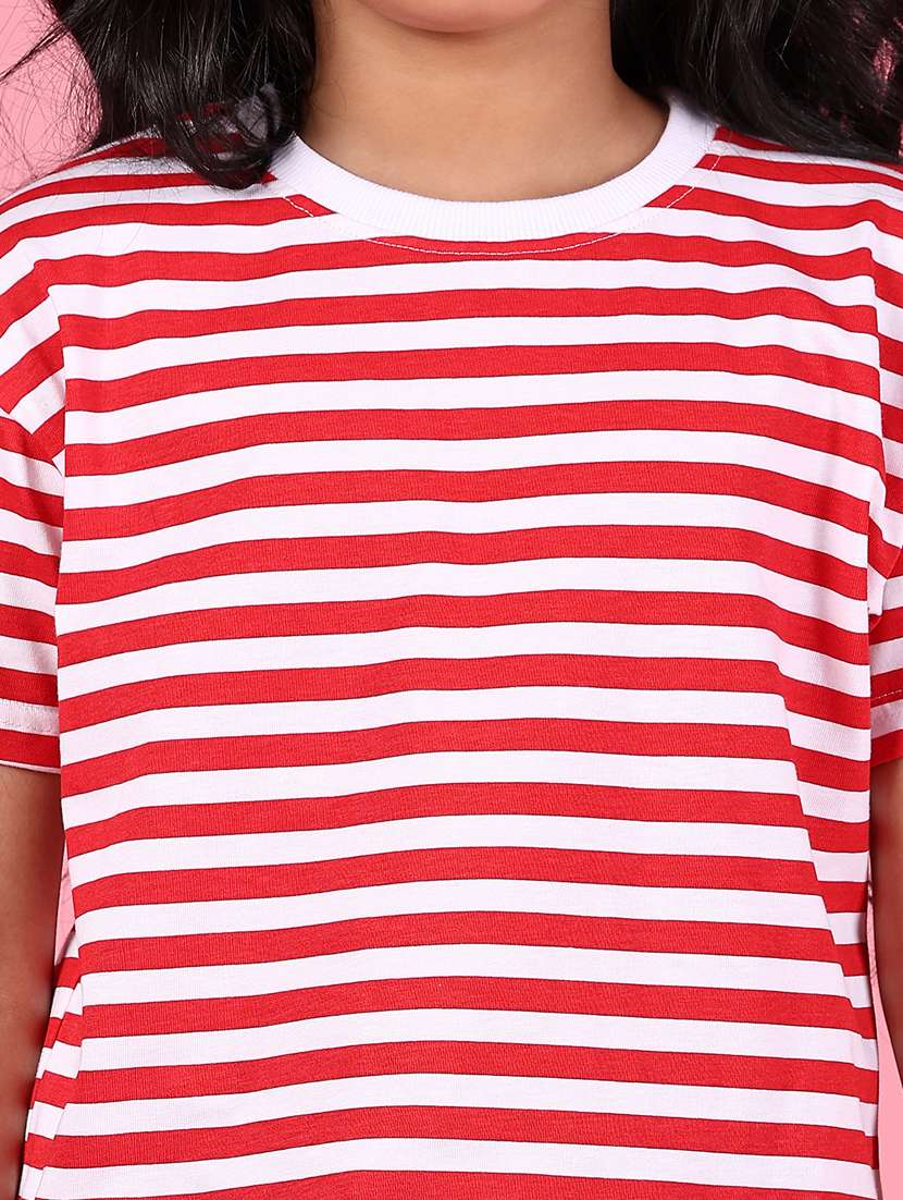 girls striped round neck short sleeves tee - 21753567 -  Standard Image - 5