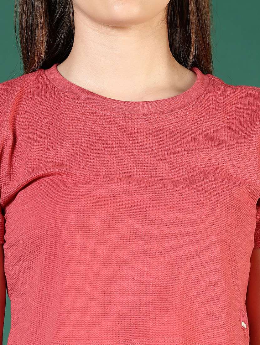 women solid short sleeve regular fit crop t-shirt - 21753576 -  Standard Image - 5