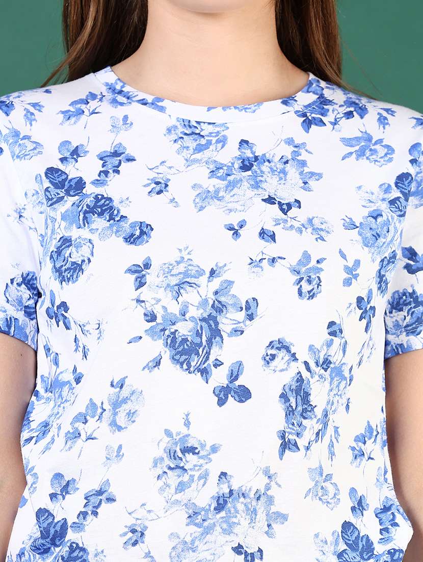 women floral print short sleeve regular t-shirt - 21753578 - Standard Image - 5