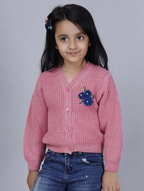 girls self designed long sleeves sweater - 21761916 - Standard Image - 0