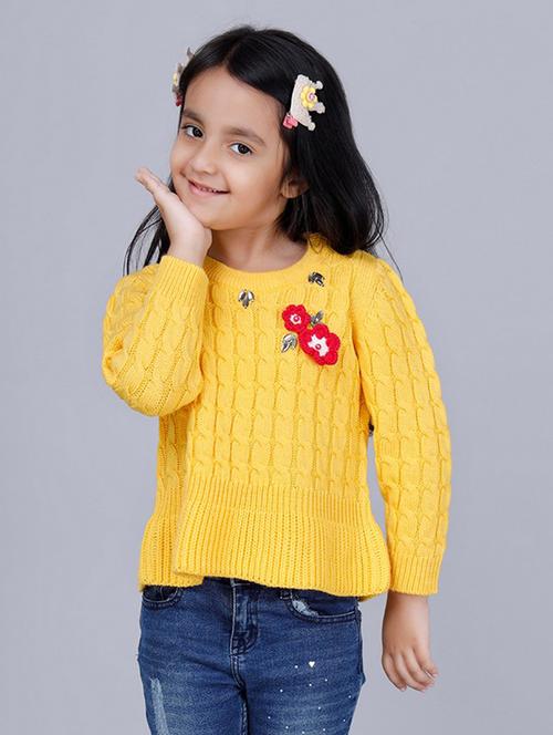 girls self designed long sleeves sweater - 21761919 - Standard Image - 0