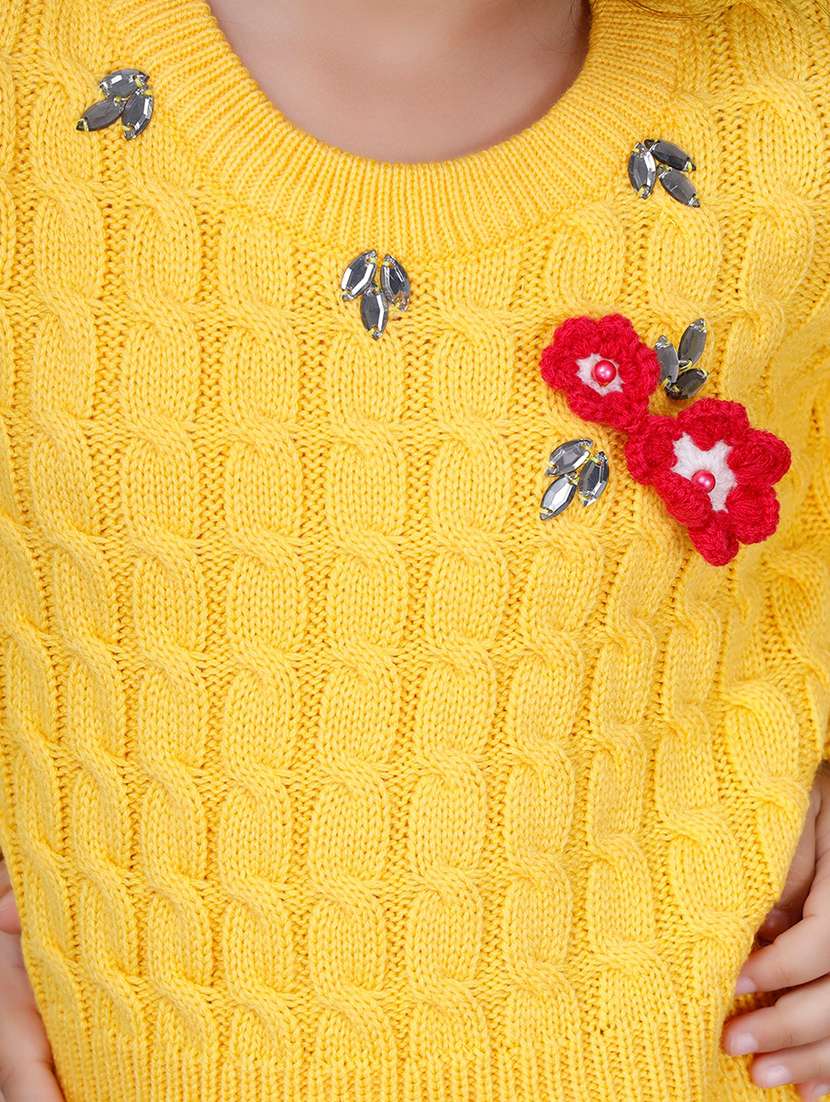 girls self designed long sleeves sweater - 21761919 - Standard Image - 5