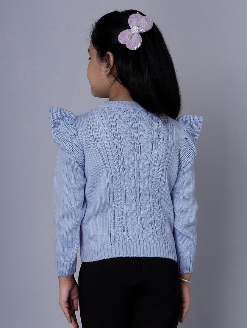 girls self designed long sleeves sweater - 21761922 - Standard Image - 3