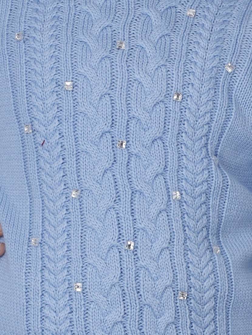 girls self designed long sleeves sweater - 21761922 - Standard Image - 5