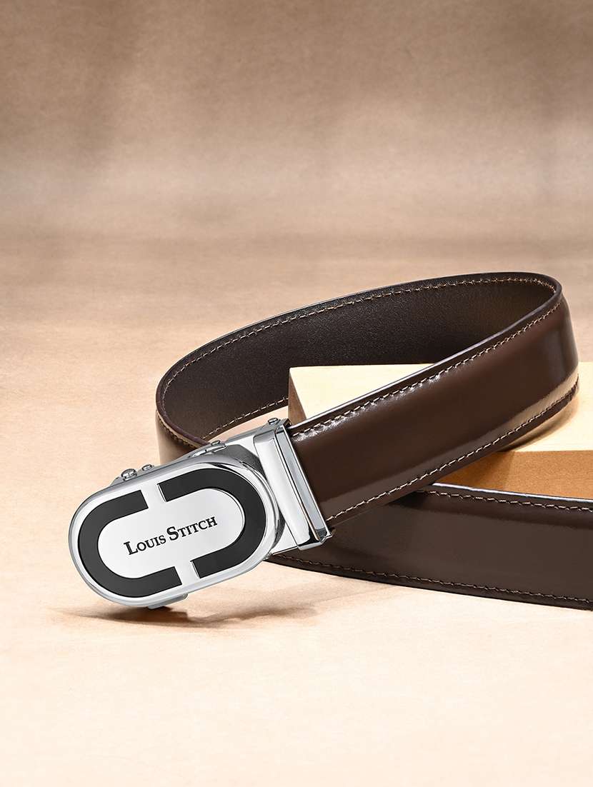 men brown leather belt