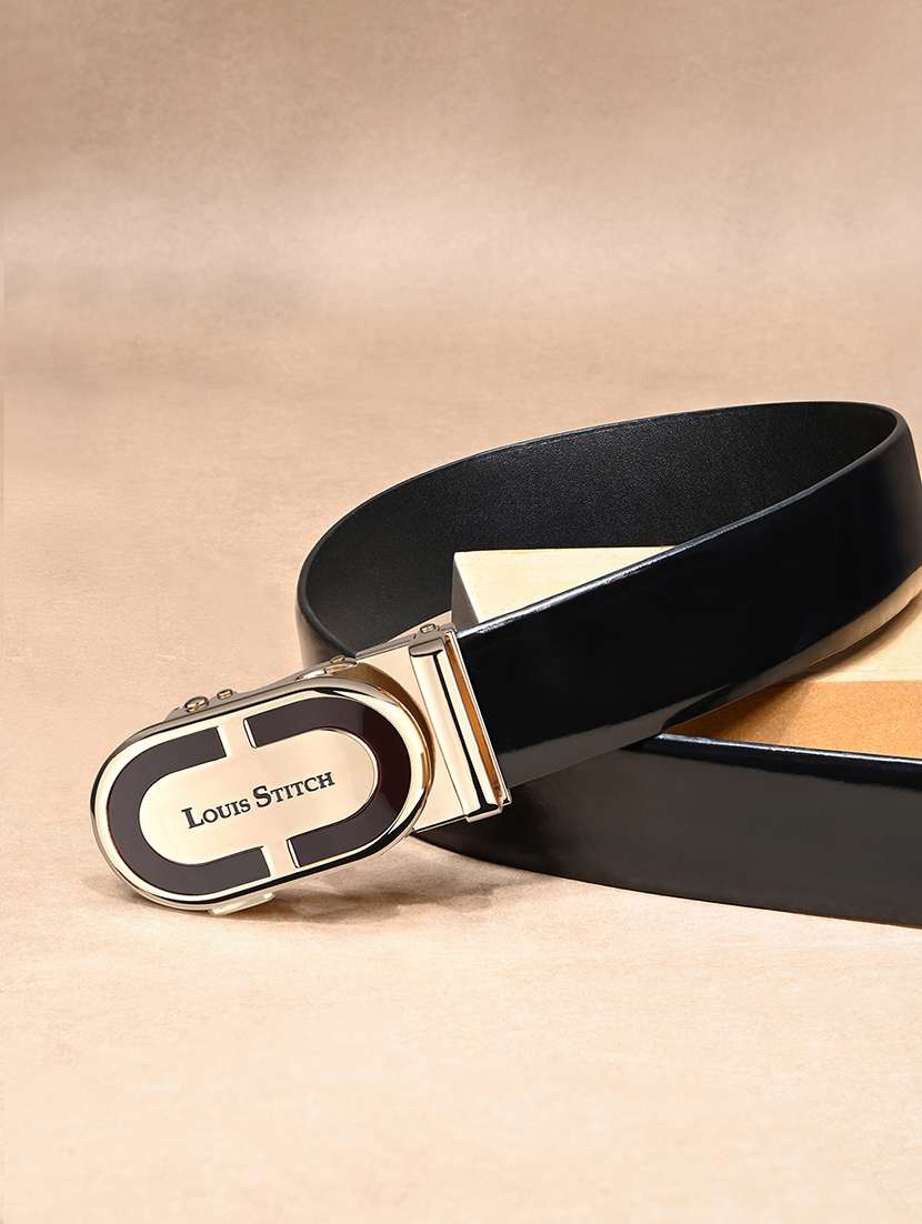 men manual buckle leather belt