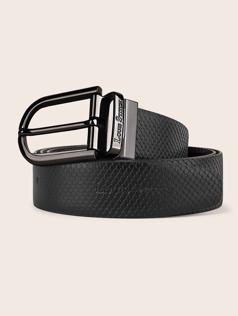 men pin buckle reversible leather belt