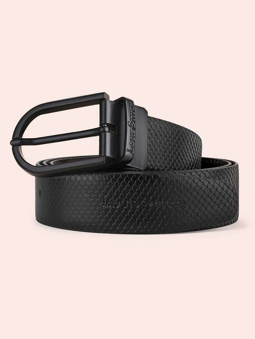 men pin buckle reversible leather belt
